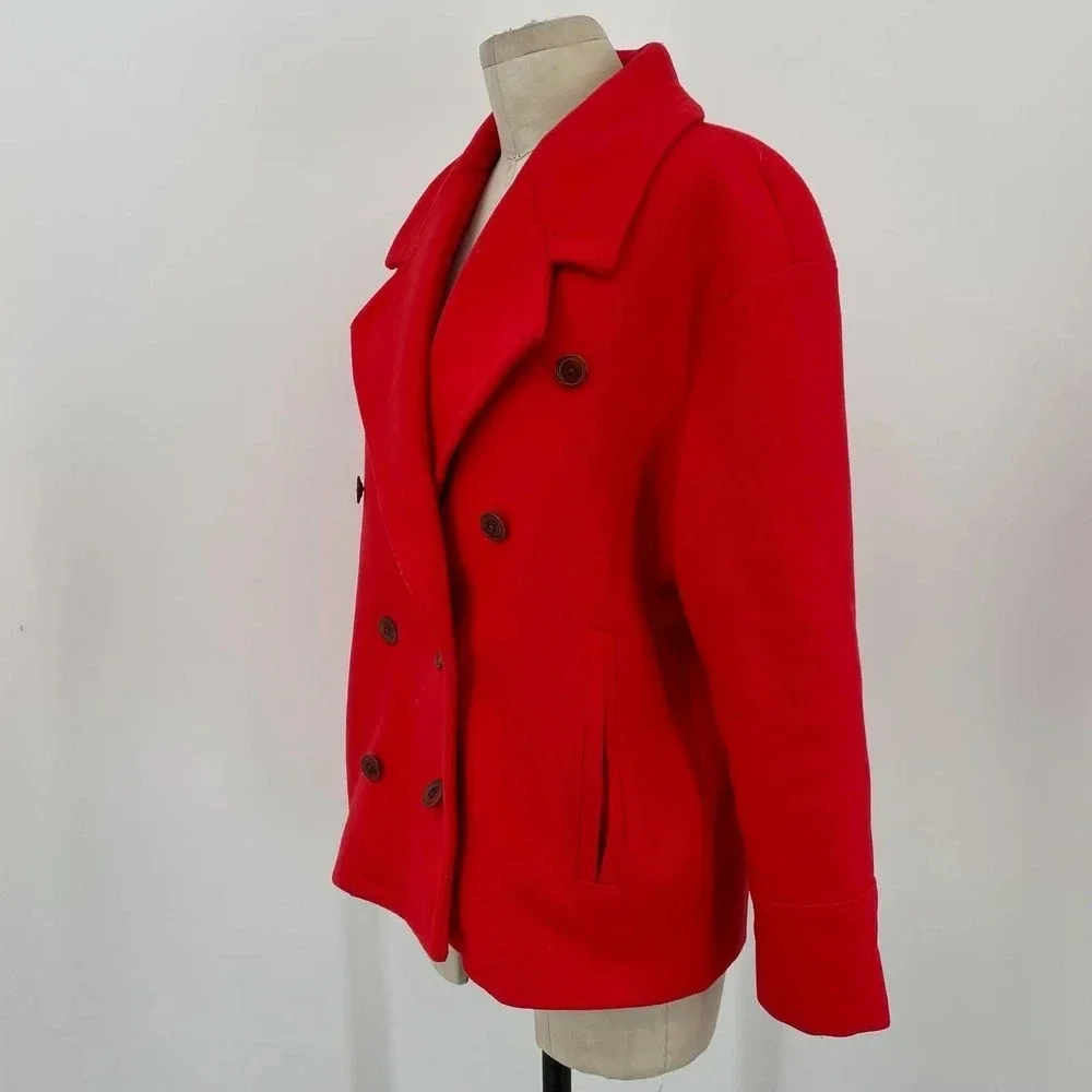 J. Crew Melton Wool Peacoat‎ Brilliant Flame Red Size 4